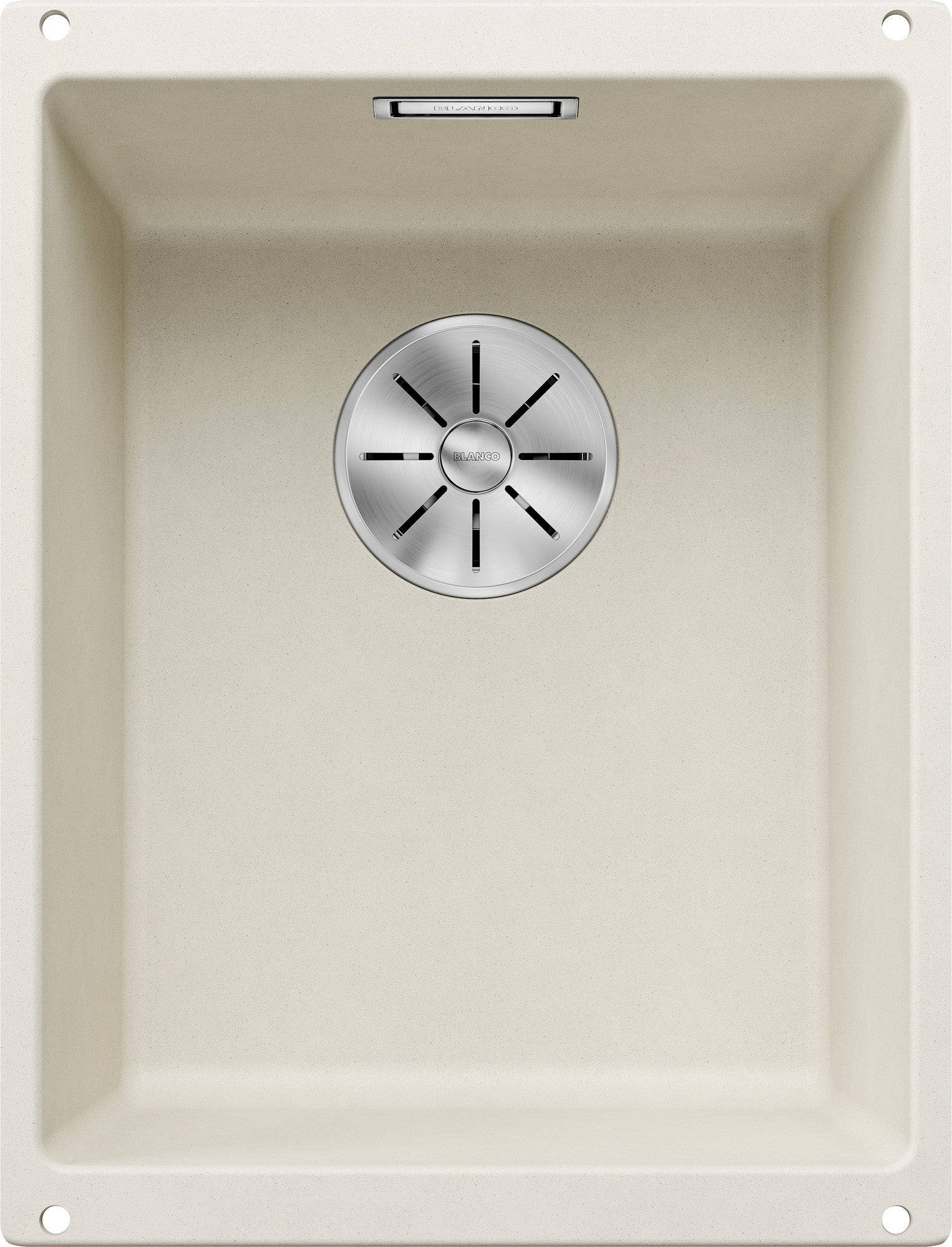 Chiuveta de bucatarie, sub blat, Subline 527160, silgranit Alb Antic, 350 x 460 mm, Blanco